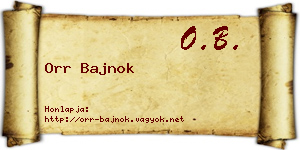 Orr Bajnok névjegykártya